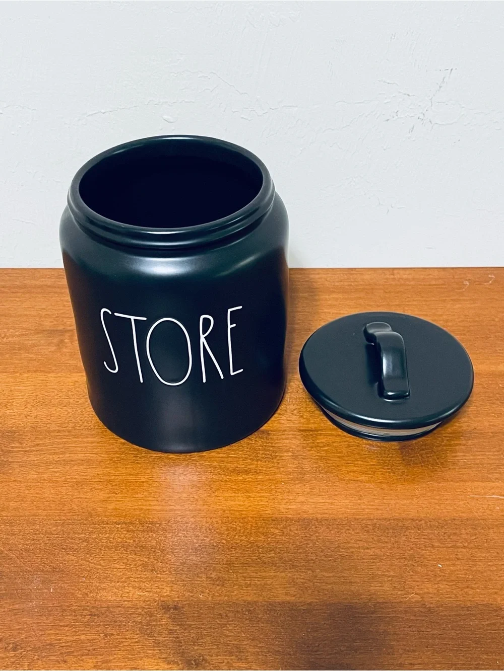 Rae Dunn Artisan Collection By Magenta Black STORE Ceramic Canister Sealing Lid